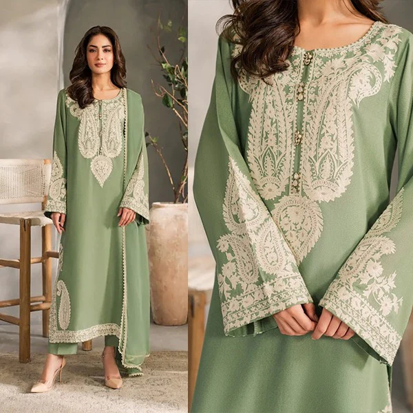 Aafreen Embroidered 3 Piece Luxury Lawn & Chiffon Emb. Dupata WC1293