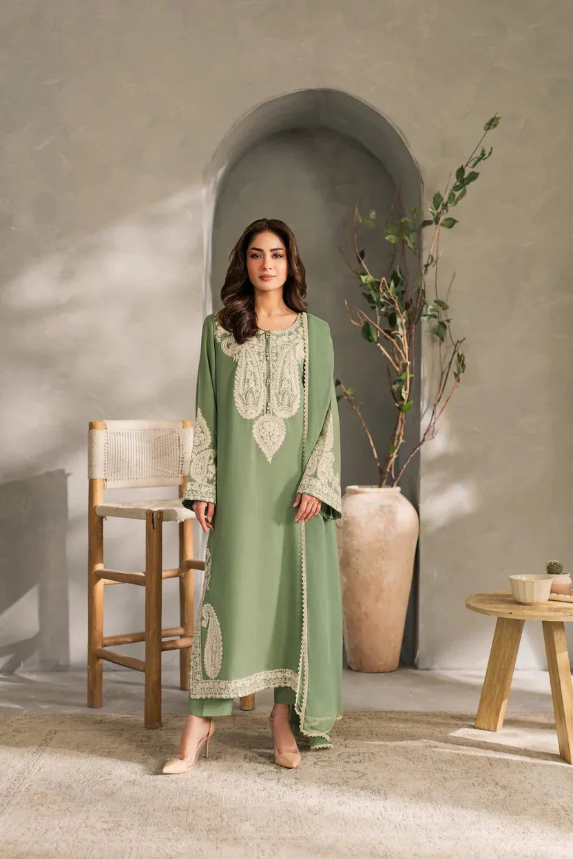 Aafreen Embroidered 3 Piece Luxury Lawn & Chiffon Emb. Dupata WC1293 - Image 2