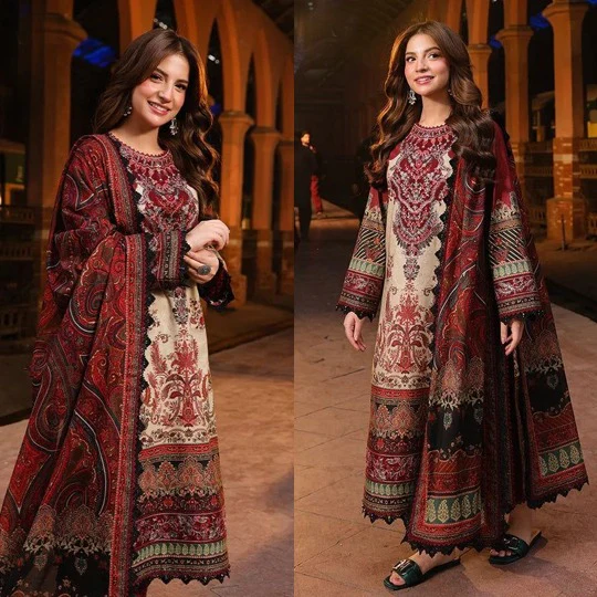 Asim Jofa 3 Piece Karandi Digital Print Dress and Karandi Dupata WC1224