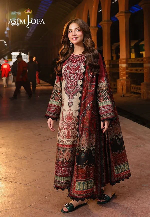 Asim Jofa 3 Piece Karandi Digital Print Dress and Karandi Dupata WC1224 - Image 3