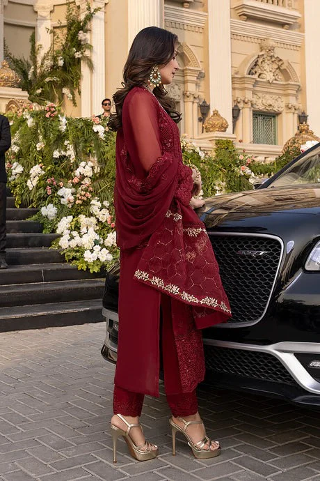 Azure Embroidered Lawn Dress & Heavy Embroidered Chiffon Dupatta 3PC WC733 - Image 3