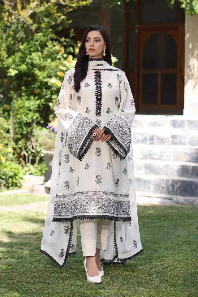 Bareeze 3 Piece Lawn Embroidered Suit  WC1044 - Image 3