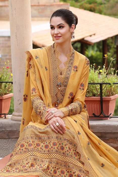 Bareeze Embroidered Lawn Dress & Chiffon Duppata 3PC WC289 - Image 4