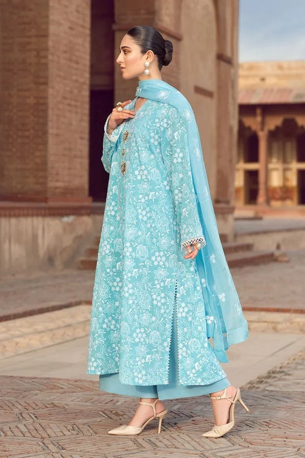 Bareeze Linen dress Embroidered Shirt and chiffon dupatta 3 Piece WC209 - Image 2