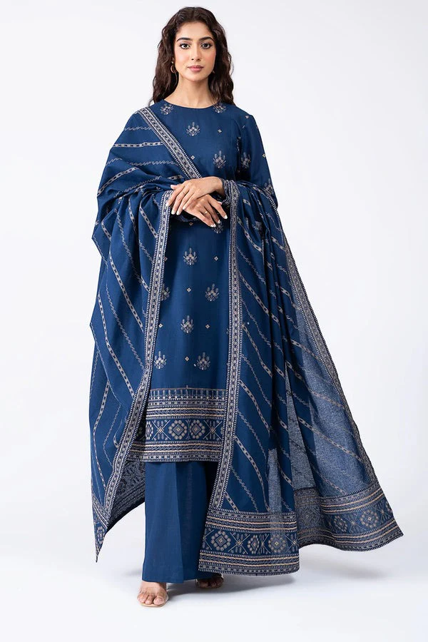 Bareeze Unstitched Winter Embroidered Dhanak Suit with Embroidered Dhanak Shawll 3 Piece WC578 - Image 5