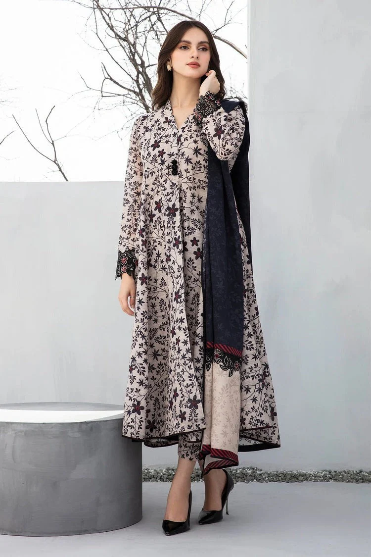 Baroque Winter 3 Piece Dhanak all over Printed dress WC1218 - Image 2
