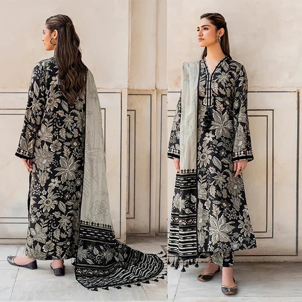 Baroque Winter 3 Piece Karandi Printed Dress with Karandi Dupata WC950