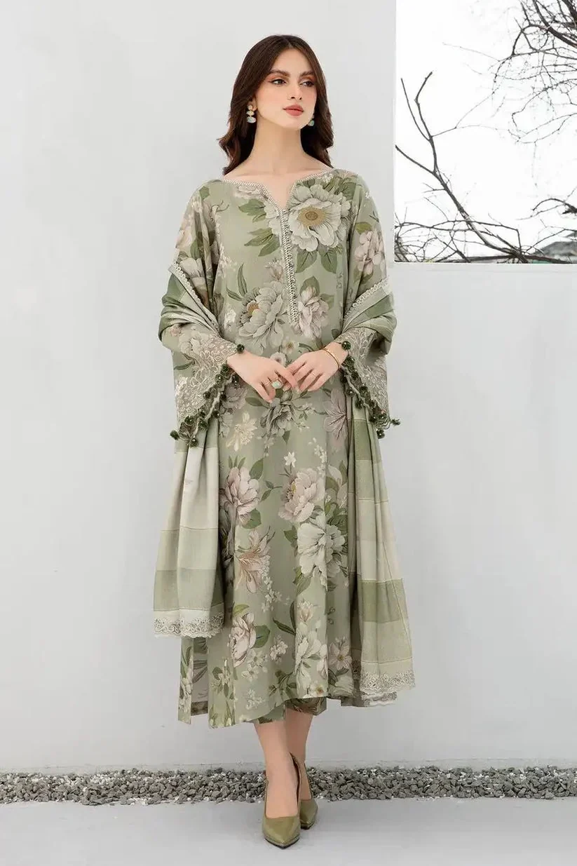 Baroque Winter 3 Piece Printed Soft Karandi Suit WC942 - Image 2