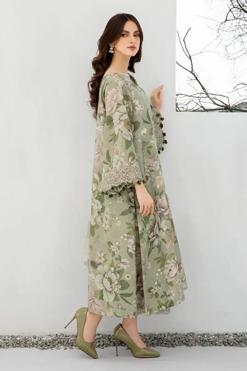 Baroque Winter 3 Piece Printed Soft Karandi Suit WC942 - Image 3