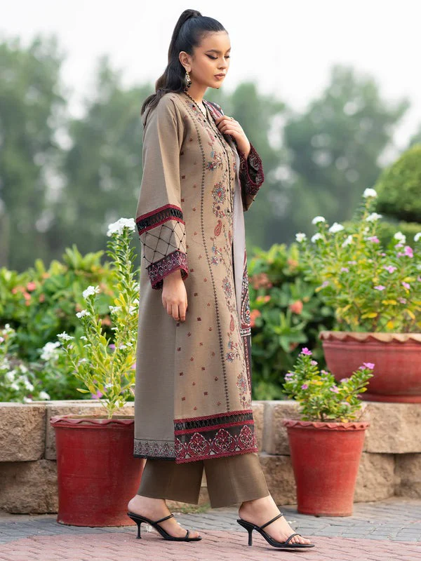 Bin Ilyas Winter Embroidered Dhanak Dress with Printed Shawll 3 Piece WC617 - Image 4