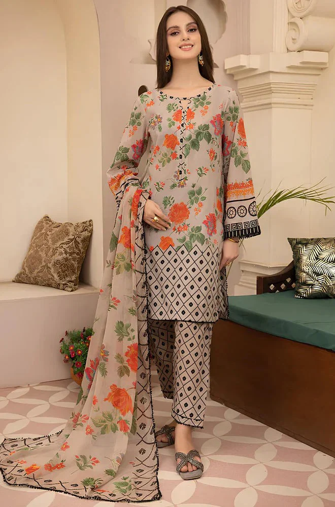 Charizma 3 Piece Digital Printed Lawn Dress with Munar Dupata WC700 - Image 2