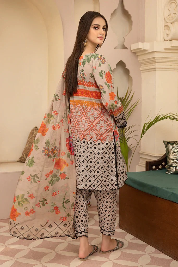Charizma 3 Piece Digital Printed Lawn Dress with Munar Dupata WC700 - Image 3