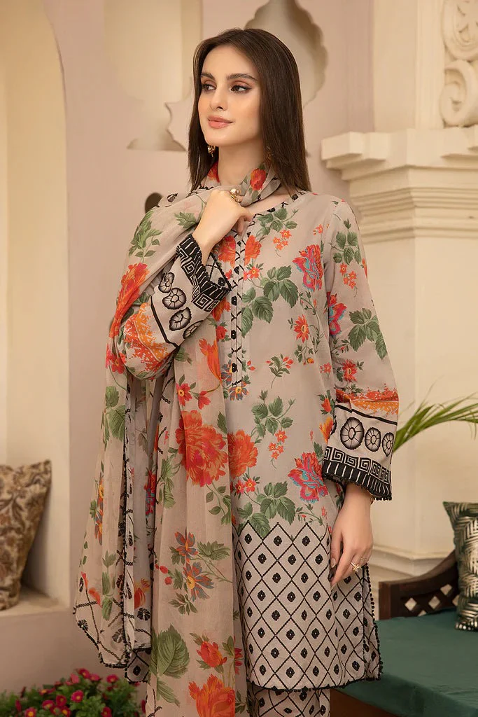 Charizma 3 Piece Digital Printed Lawn Dress with Munar Dupata WC700 - Image 4