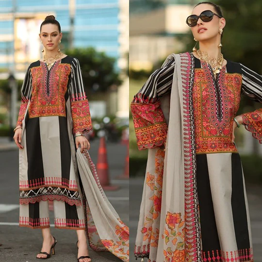 Charizma Lawn Printed 3 Piece Dress with Munar Dupata WC1283