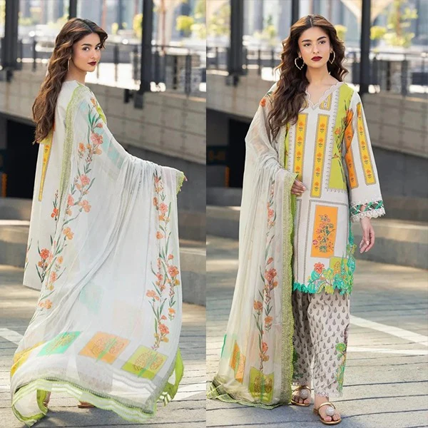 Charizma Printed Lawn 3 Piece Suit with Munar Dupatta WC1284