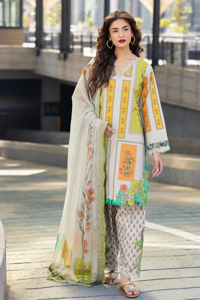 Charizma Printed Lawn 3 Piece Suit with Munar Dupatta WC1284 - Image 2