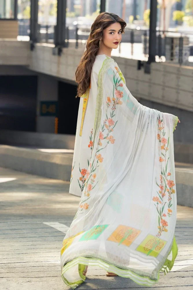 Charizma Printed Lawn 3 Piece Suit with Munar Dupatta WC1284 - Image 3