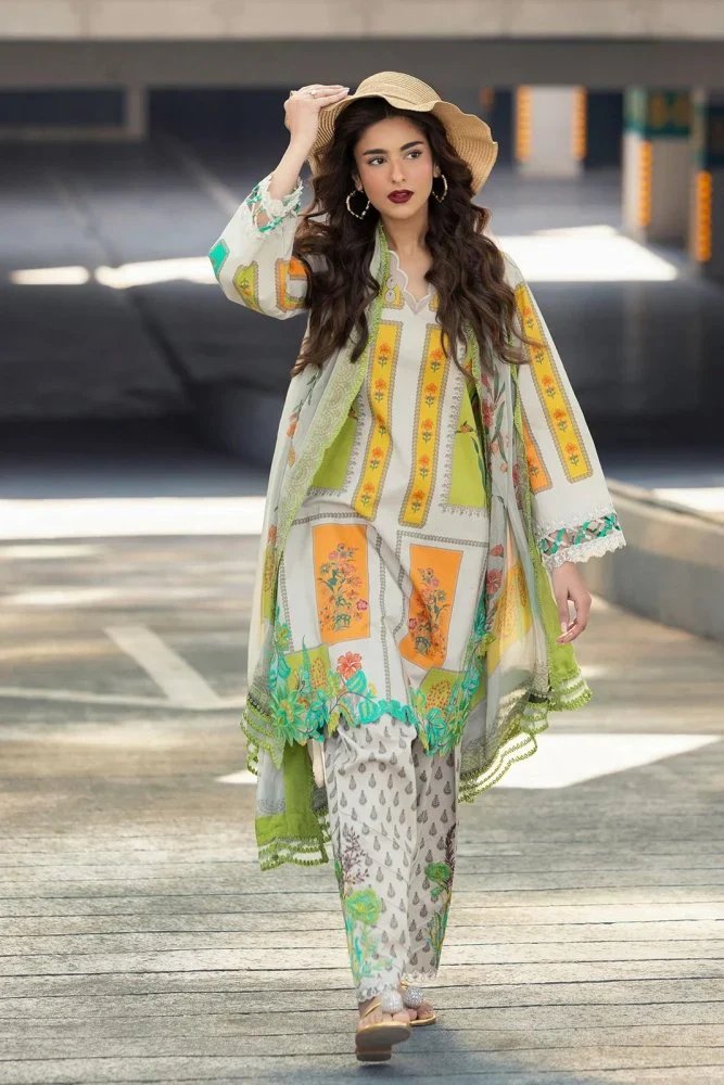 Charizma Printed Lawn 3 Piece Suit with Munar Dupatta WC1284 - Image 4