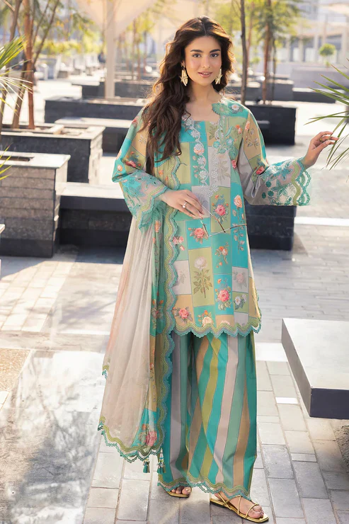 Charizma Printed Lawn 3 Piece Suit with Munar Dupatta WC1331 - Image 2