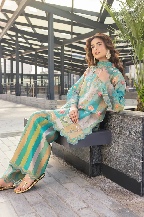 Charizma Printed Lawn 3 Piece Suit with Munar Dupatta WC1331 - Image 6