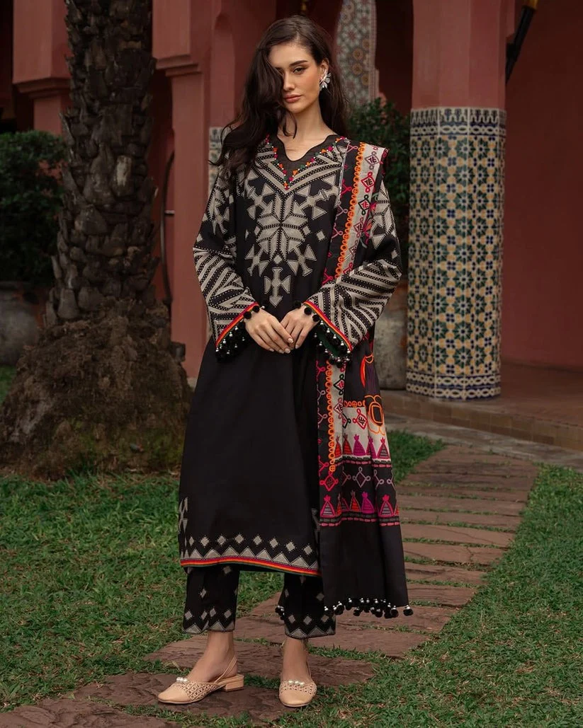 Charizma Winter 3 Piece Dhanak all over Printed dress WC1214 - Image 2