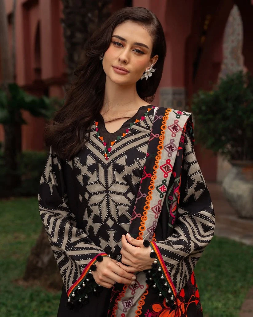 Charizma Winter 3 Piece Dhanak all over Printed dress WC1214 - Image 4