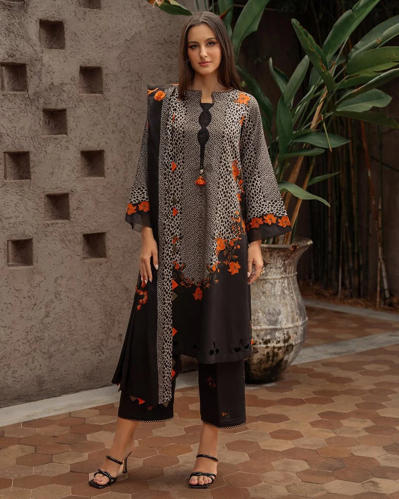 Charizma Winter 3 Piece Dhanak all over Printed Suit WC1215 - Image 2