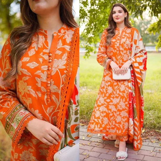 Chrizma 3 Piece Karandi Digital Printed Dress and Karandi Dupata WC1231
