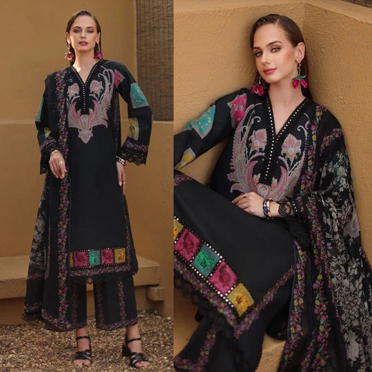 Charizma Printed 3 Piece Lawn Dress with Munar Dupata WC1294