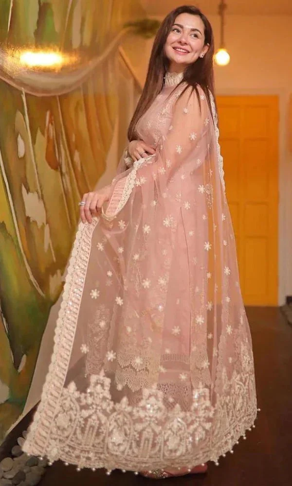 Faiza Saqlain 3 Piece Embroidered Lawn Dress with Organza dupata WC979 - Image 2