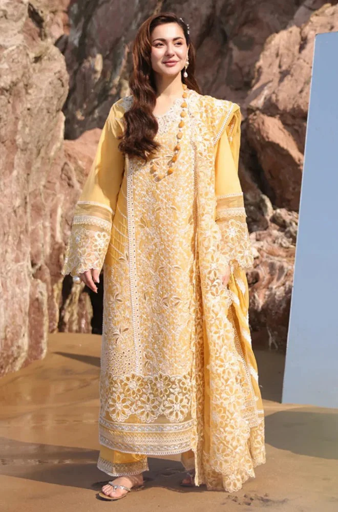 Imrozia Serene 3 Piece Lawn Chikenkari Embroidered Dress with Printed Organza Dupata WC1272 - Image 2