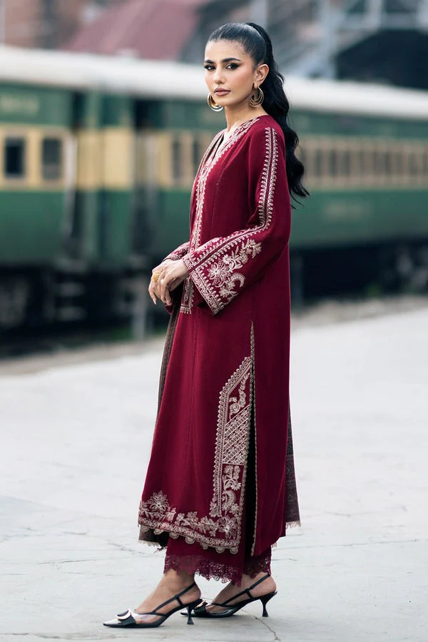 Jazmin Winter 3 Piece Dhanak Embroidered dress with Printed Shawll WC1108 - Image 5