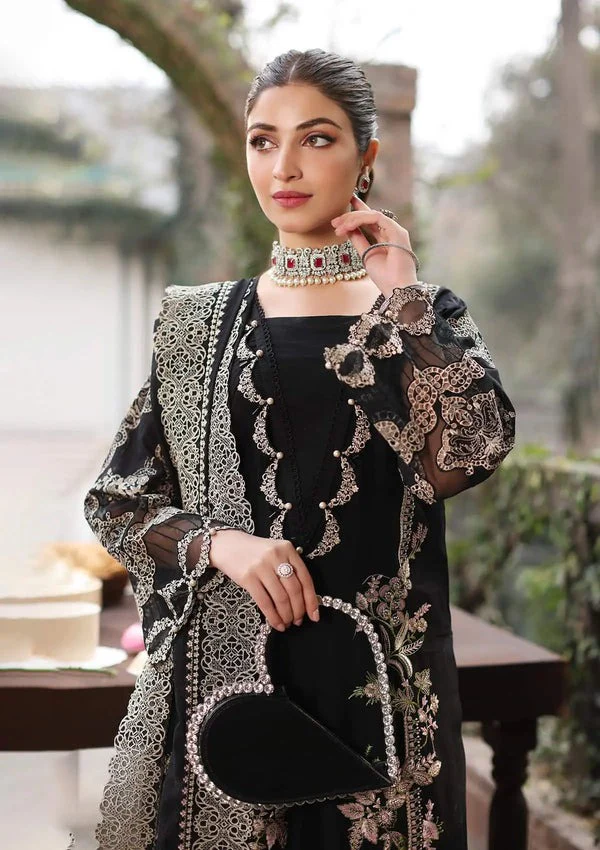 KAHF 3 Piece Embroidered Lawn Shirt with Emb Chiffon Dupatta WC1296 - Image 2