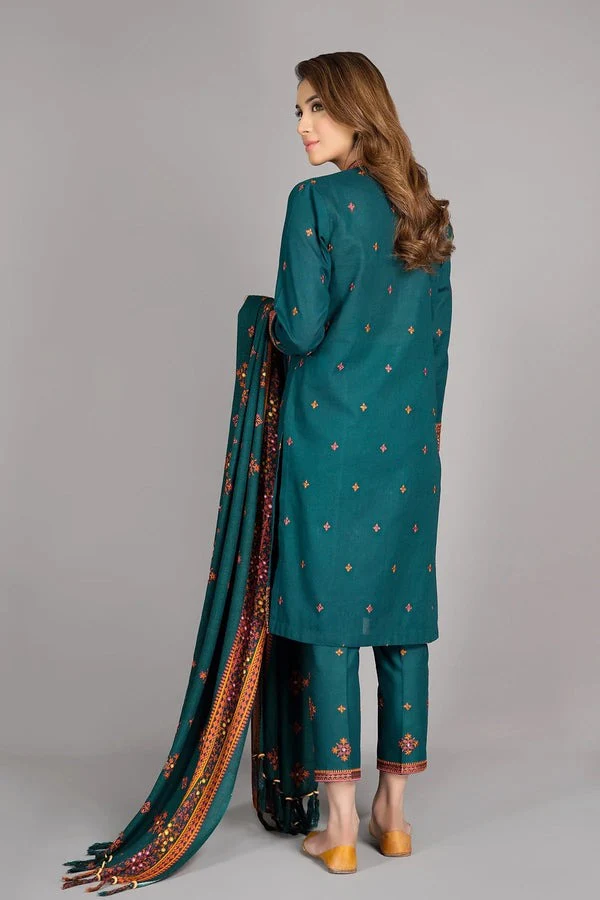 Kayseria Unstitched Winter Linen Embroidered Suit 3 Piece WC527 - Image 3