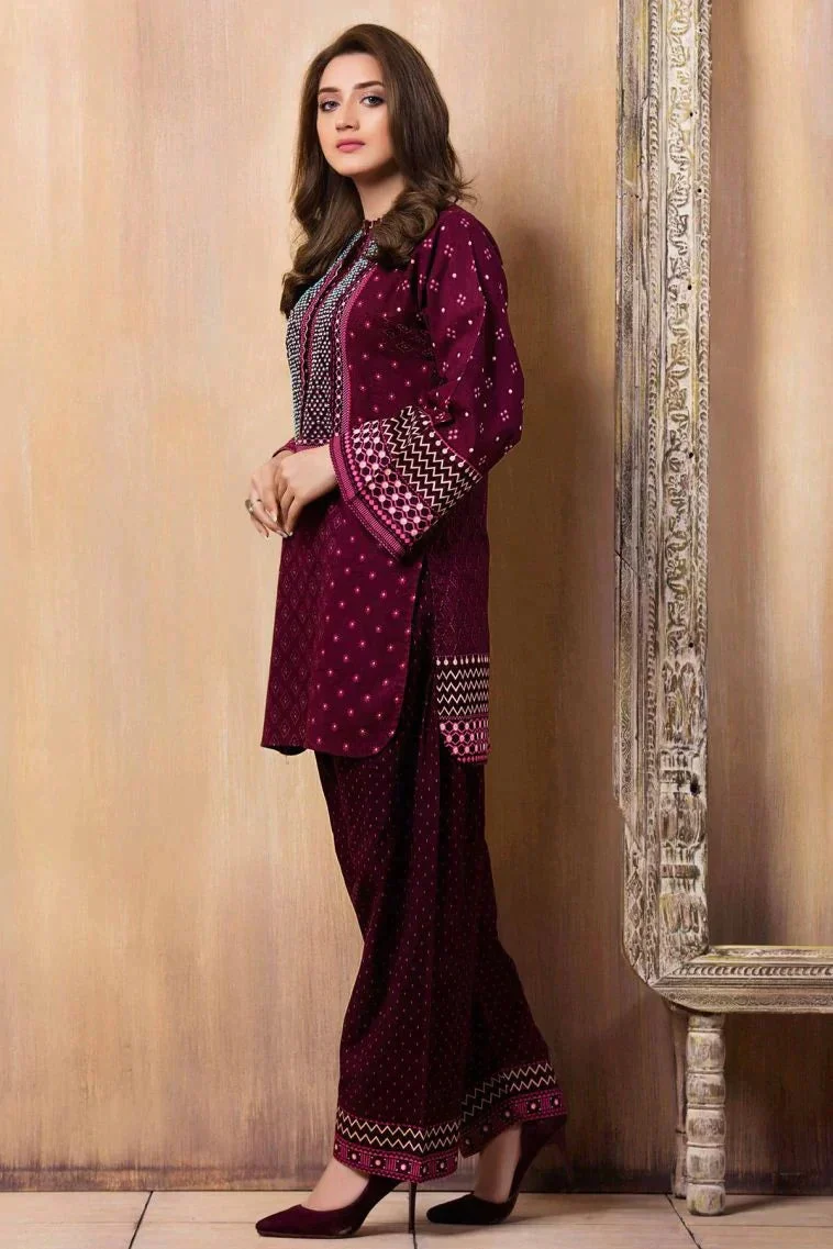 Laj Wanti 2 Piece Embroidered Lawn Dress Fully Embroidered trouser & Patches WC015 - Image 4