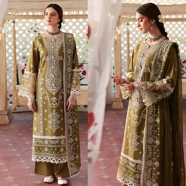 Mahnoor 3 Piece Lawn Embroidered with Sequence Dress WC1281