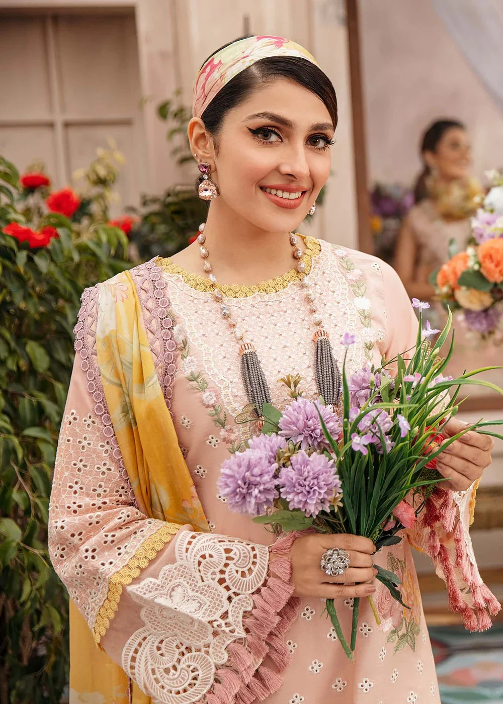 Mushq 3 Piece Embroidered Lawn Dress with Printed Chiffon Duppata WC079 - Image 3