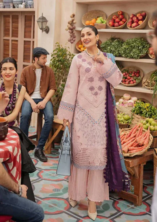 Mushq Embroidered Lawn Suit With Printed Silk Duppata 3PC WC714 - Image 3