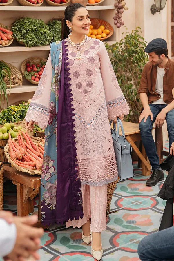 Mushq Embroidered Lawn Suit With Printed Silk Duppata 3PC WC714 - Image 4
