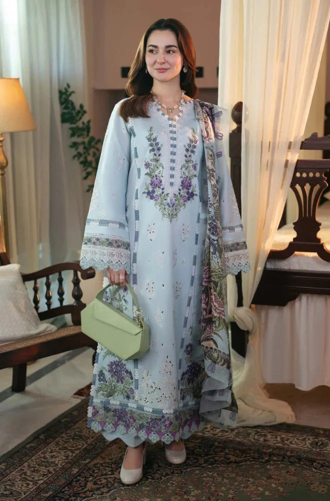 Qalamkar 3 Piece Lawn Chicken Kari Embroidered Suit WC1040 - Image 4