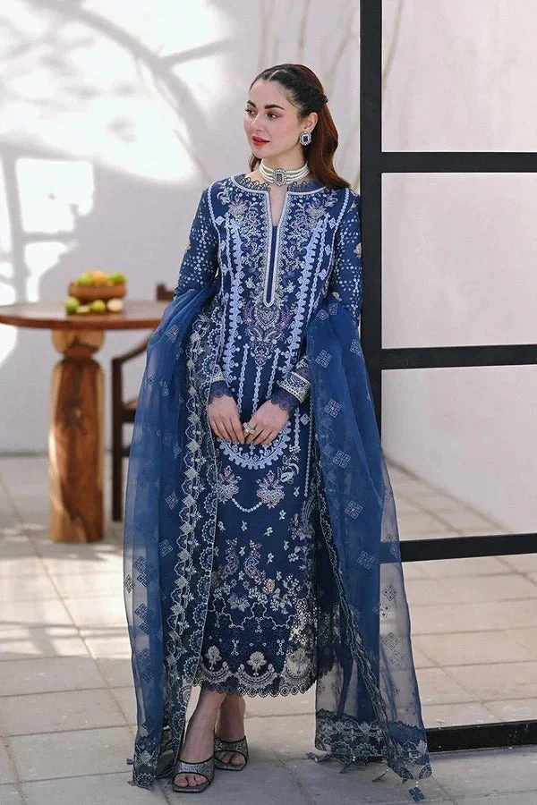 Qalamkar 3 Piece Lawn Embroidered Shirt with Organza Emb Dupata WC1306 - Image 2