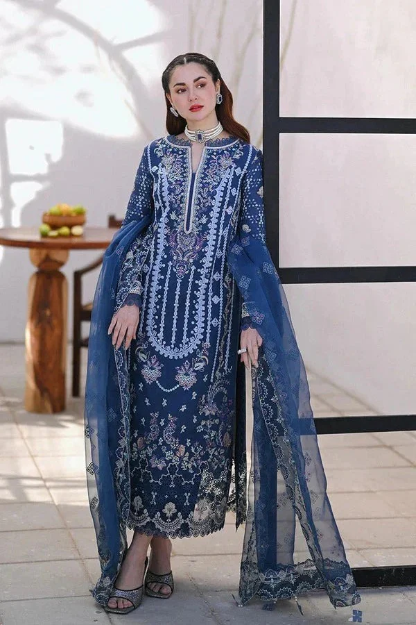 Qalamkar 3 Piece Lawn Embroidered Shirt with Organza Emb Dupata WC1306 - Image 4