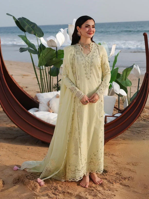 Qalamkar Sahil 3 Piece Embroidered Luxury Lawn Suit Emb Organza Dupata WC1313 - Image 2