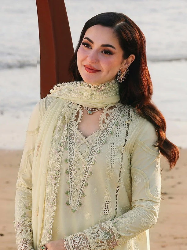 Qalamkar Sahil 3 Piece Embroidered Luxury Lawn Suit Emb Organza Dupata WC1313 - Image 4