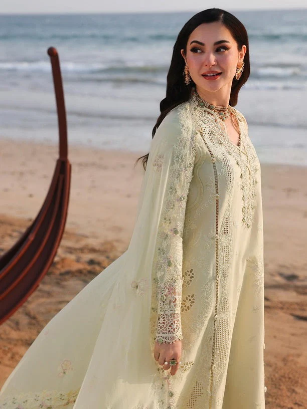 Qalamkar Sahil 3 Piece Embroidered Luxury Lawn Suit Emb Organza Dupata WC1313 - Image 5