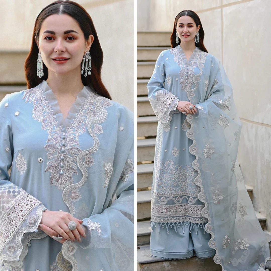 Qalamkar Unstitched 3 Piece Lawn Embroidered dress WC1037