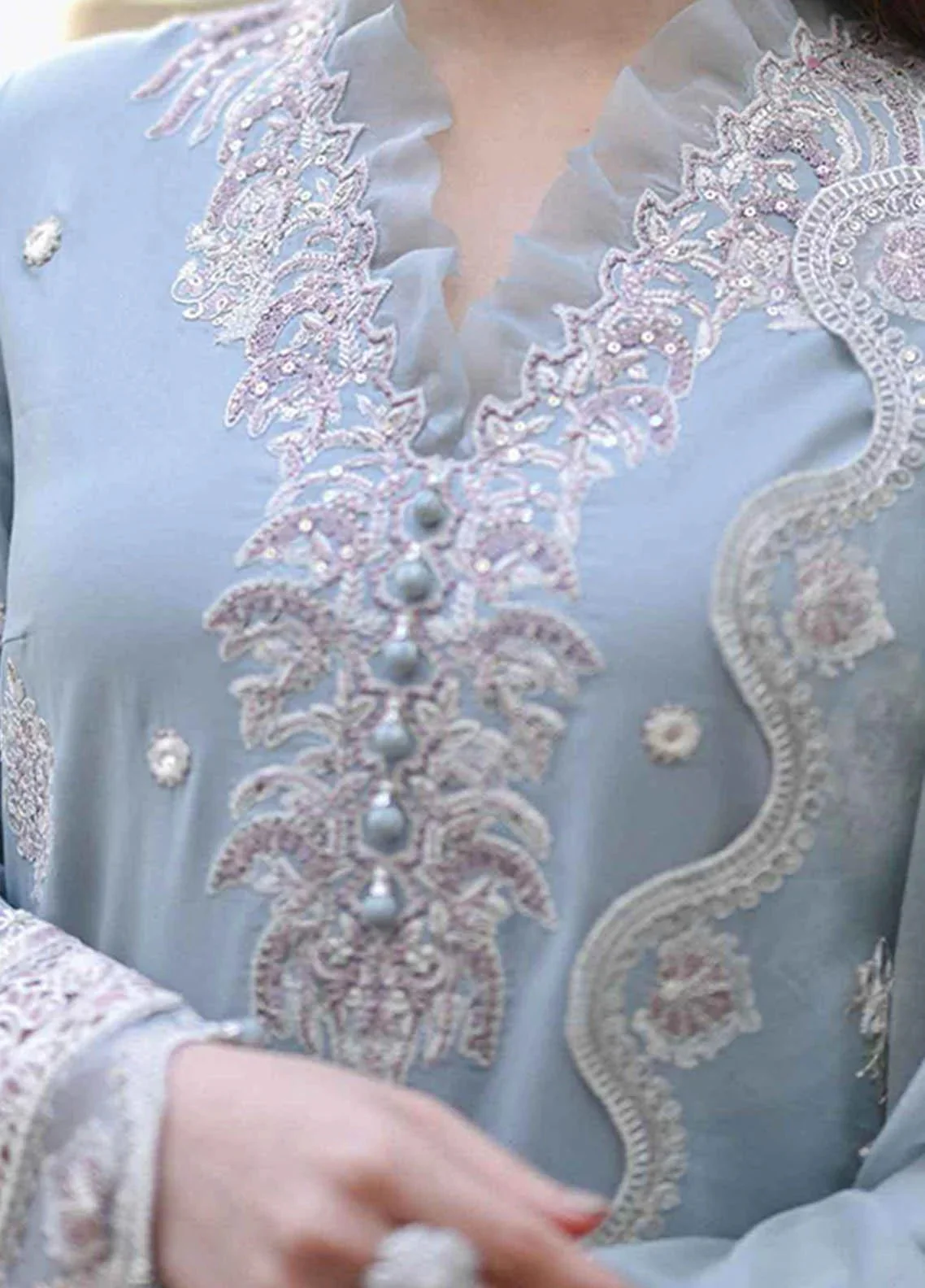 Qalamkar Unstitched 3 Piece Lawn Embroidered dress WC1037 - Image 6
