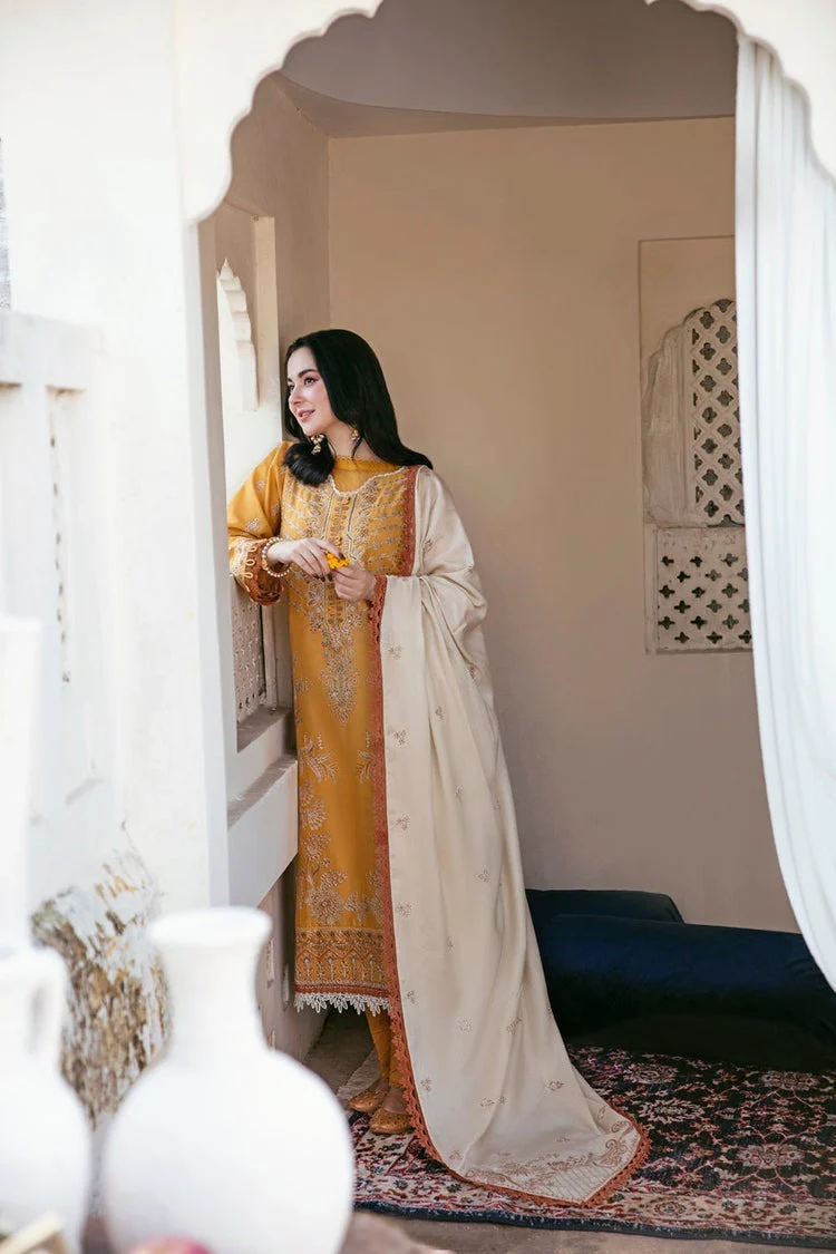 Sapphire 3 Piece Dhanak Embroidered Shirt With Dhanak Embroidered Shawll WC1124 - Image 5