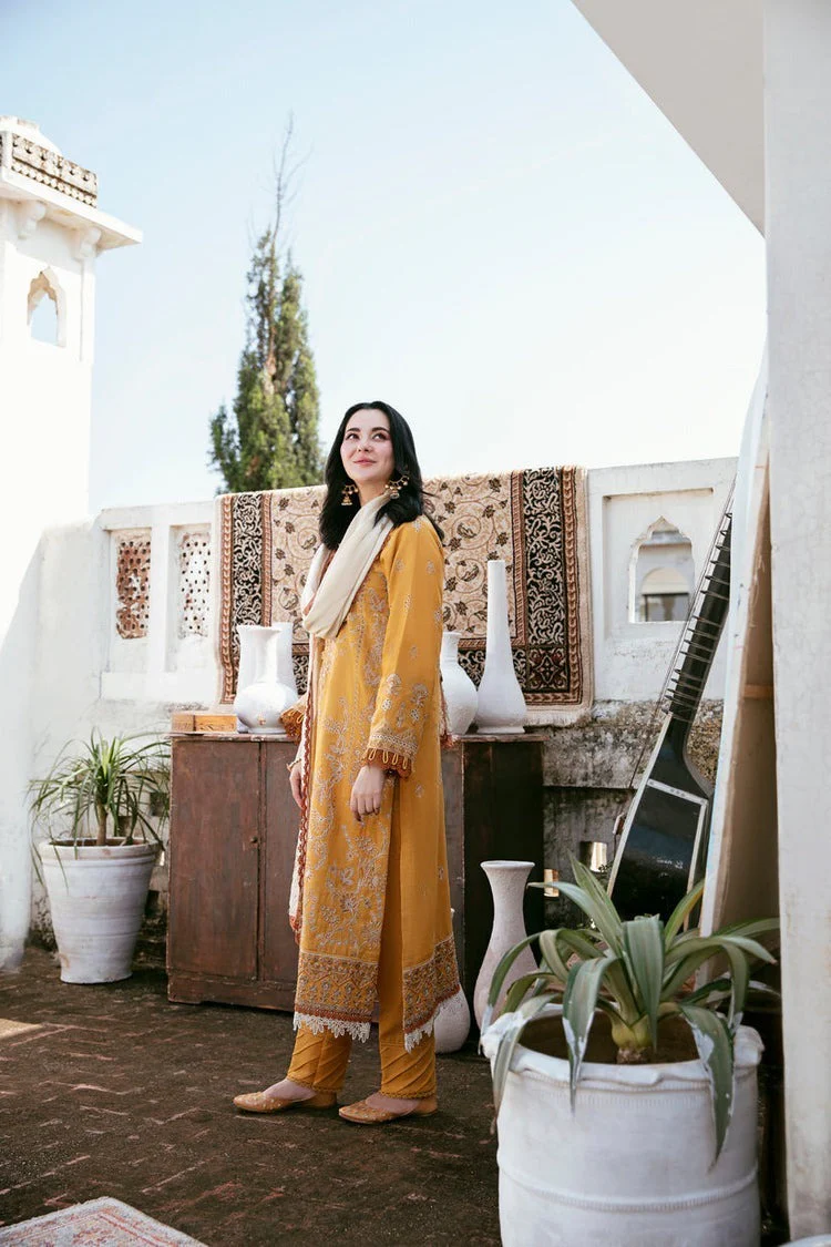 Sapphire 3 Piece Dhanak Embroidered Shirt With Dhanak Embroidered Shawll WC1124 - Image 6