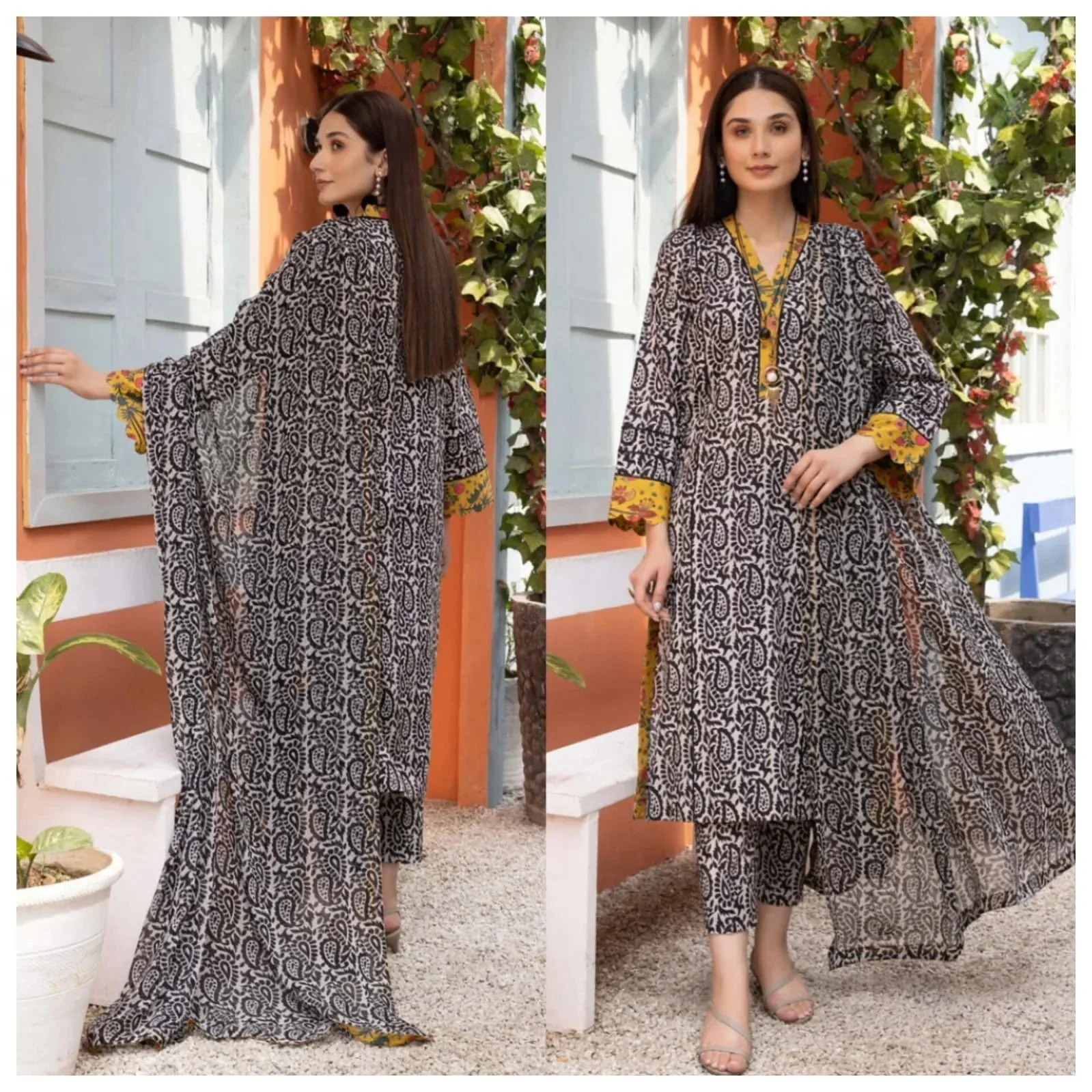 Sapphire 3 Piece Digital Printed Airjet Lawn Suit WC278